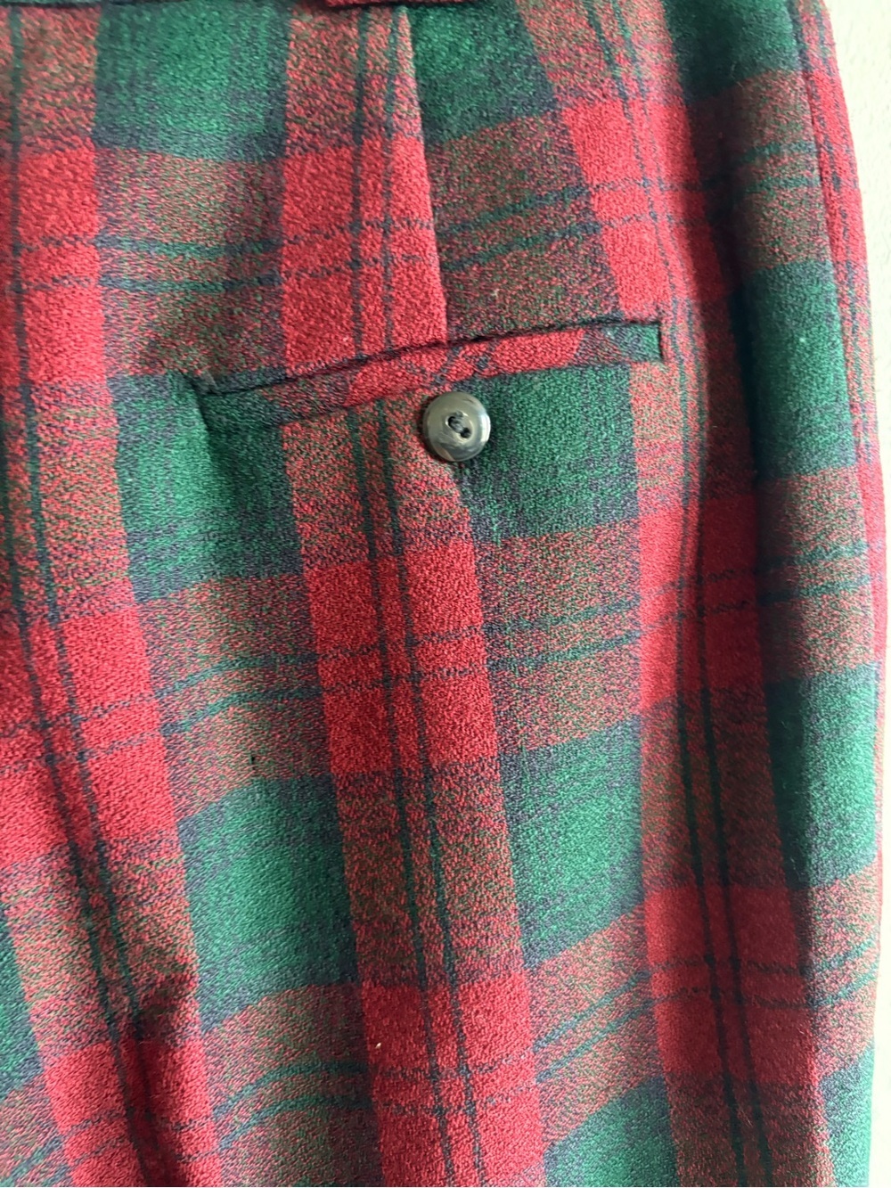 VTG Giorgio Sant Angelo 100% Wool Plaid Trousers Pants High Waisted 27" Waist S - Picture 4 of 10
